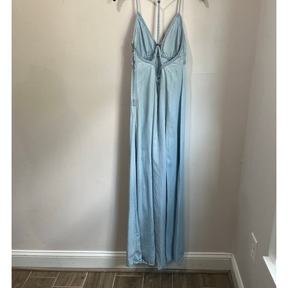 Guess Blue Denim Maxi Dress Size XS Spaghetti Strap Summer Boho Festival - Picture 3 of 9